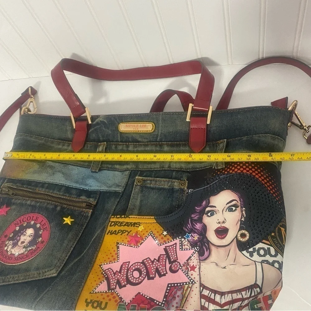 Nicole Lee Tote Purse/Shoulder-Bag Unique Beautiful Interior Tiny Scuff Rare